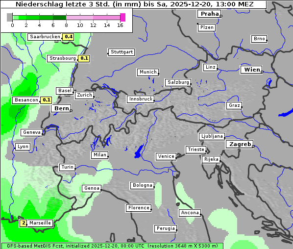 Niederschlag, 20. 12. 2025