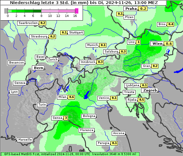 Niederschlag, 26. 11. 2024