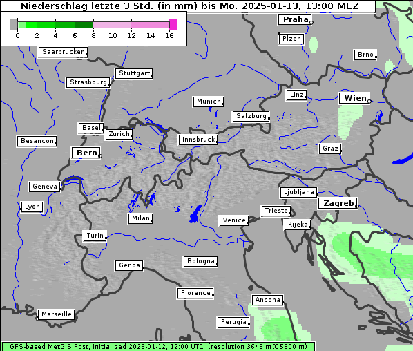 Niederschlag, 13. 1. 2025
