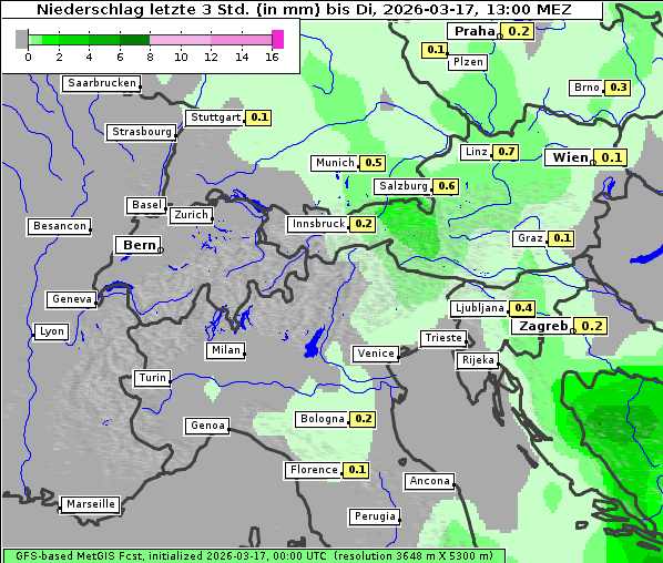 Niederschlag, 17. 3. 2026