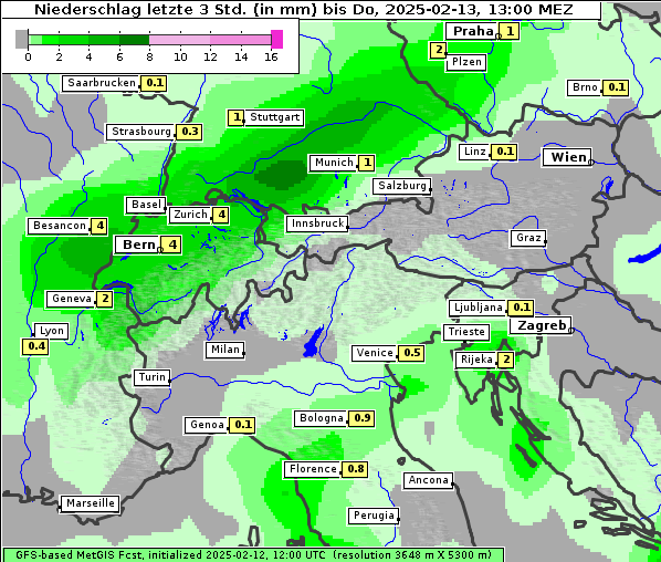 Niederschlag, 13. 2. 2025