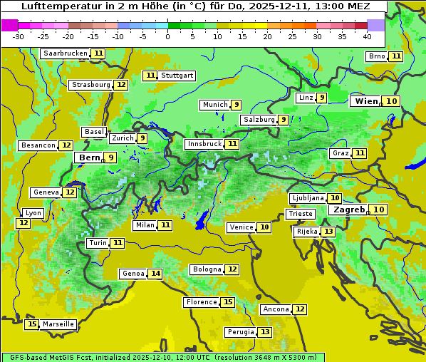 Temperatur, 11. 12. 2025
