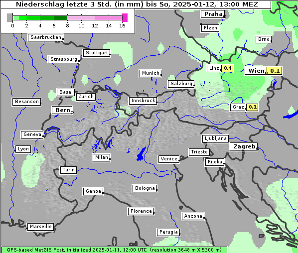 Niederschlag, 12. 1. 2025