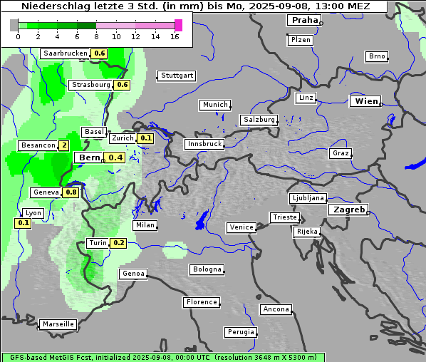 Niederschlag, 8. 9. 2025