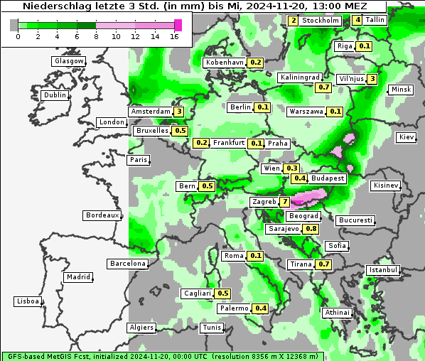 Niederschlag, 20. 11. 2024