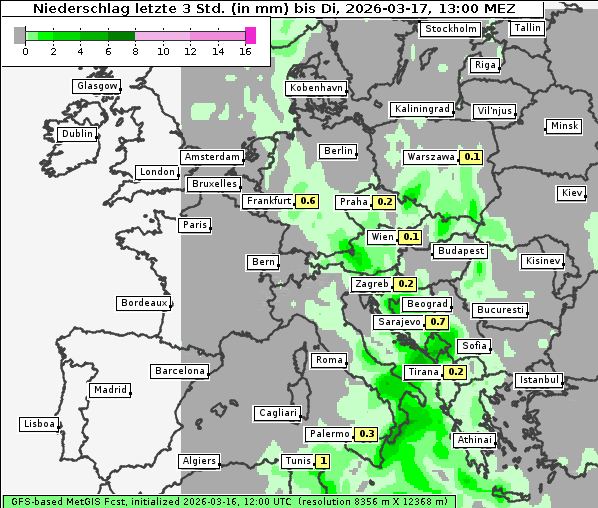 Niederschlag, 17. 3. 2026