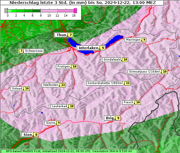 Niederschlag, 22. 12. 2024