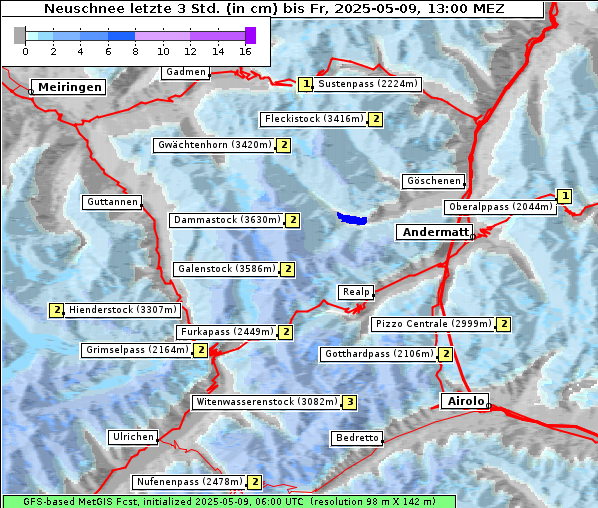 Neuschnee, 9. 5. 2025
