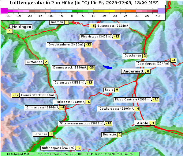 Temperatur, 5. 12. 2025