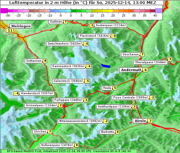 Temperatur, 14. 12. 2025
