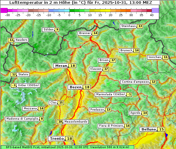 Temperatur, 31. 10. 2025