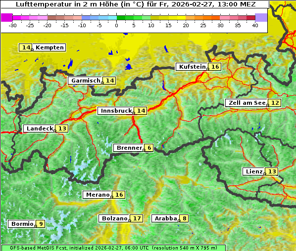 Temperatur, 27. 2. 2026