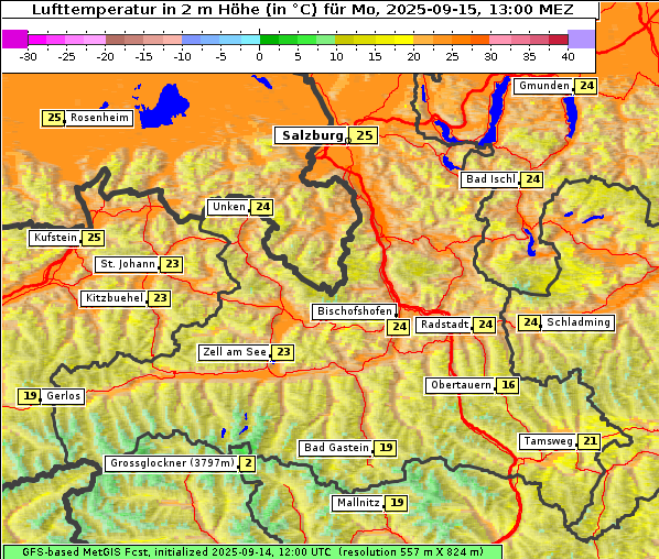 Temperatur, 15. 9. 2025