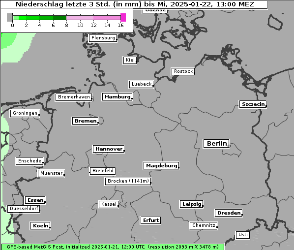 Niederschlag, 22. 1. 2025