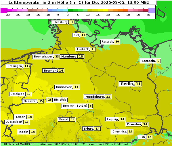 Temperatur, 5. 3. 2026