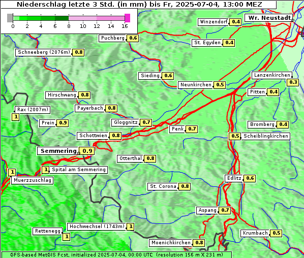 Niederschlag, 4. 7. 2025