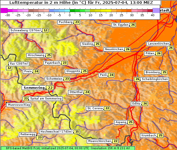 Temperatur, 4. 7. 2025
