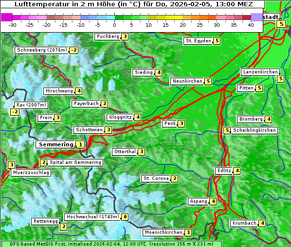Temperatur, 5. 2. 2026