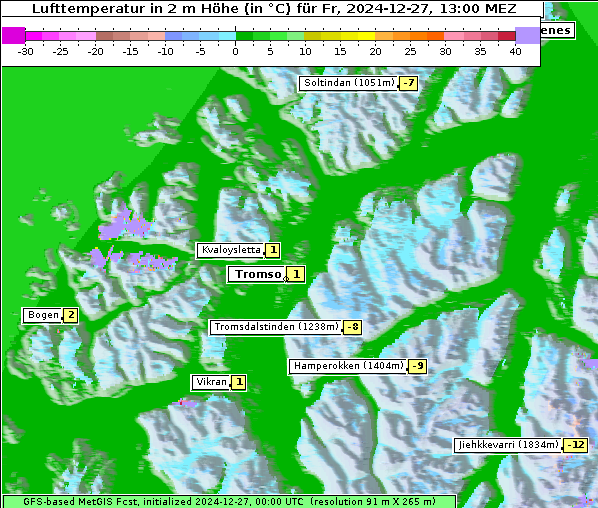 Temperatur, 27. 12. 2024