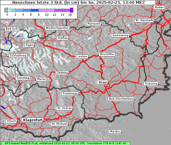 Neuschnee, 23. 2. 2025