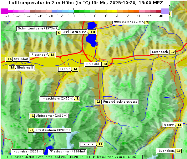 Temperatur, 20. 10. 2025