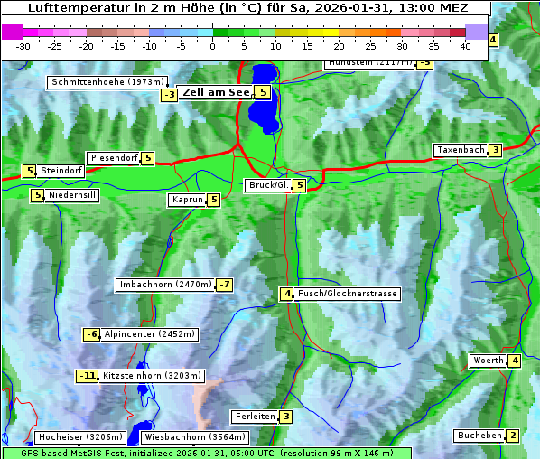 Temperatur, 31. 1. 2026