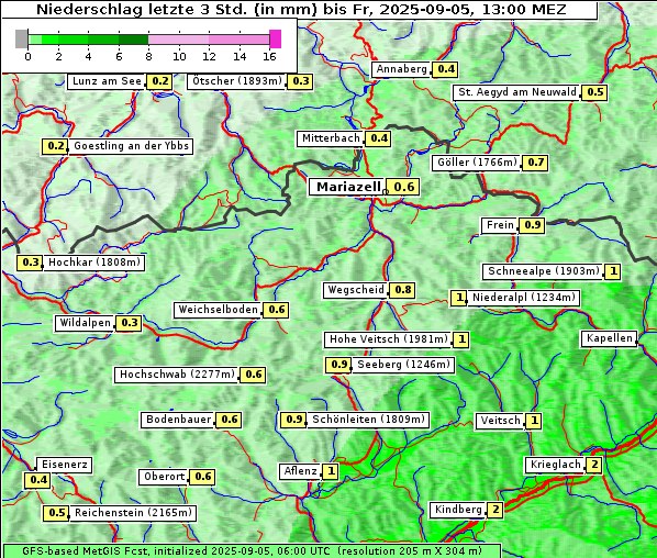 Niederschlag, 5. 9. 2025