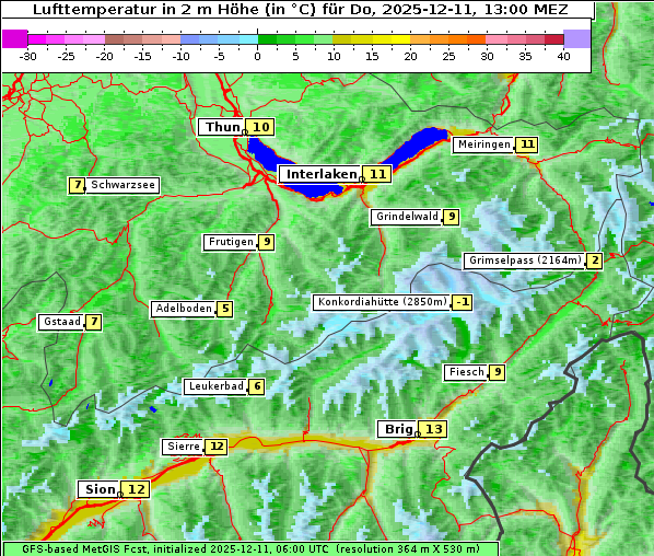 Temperatur, 11. 12. 2025