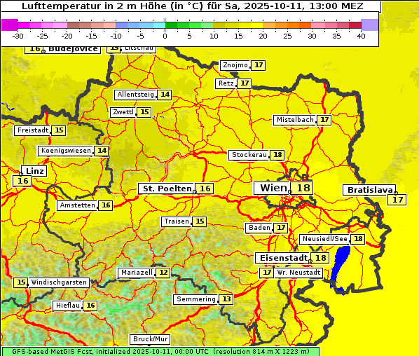 Temperatur, 11. 10. 2025