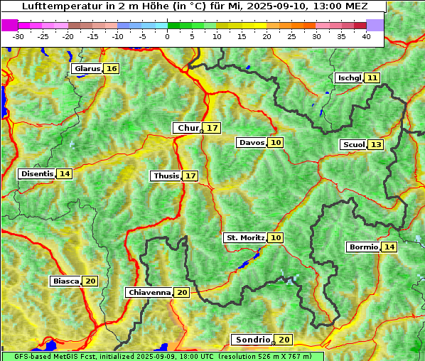 Temperatur, 10. 9. 2025