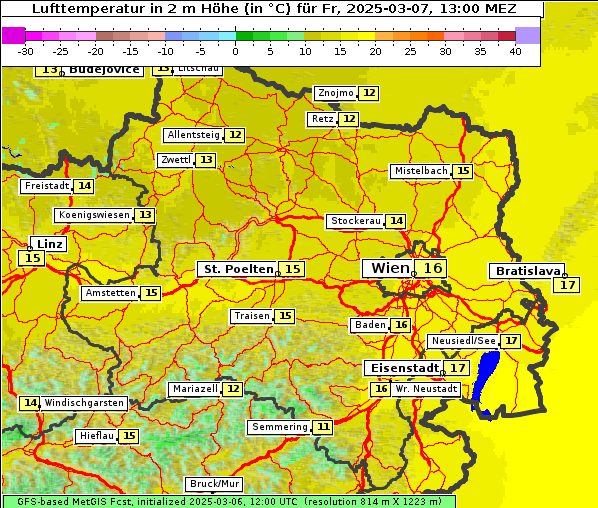 Temperatur, 7. 3. 2025