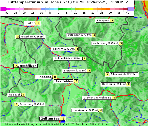 Temperatur, 25. 2. 2026