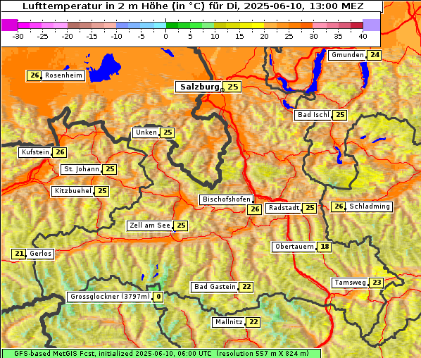 Temperatur, 10. 6. 2025