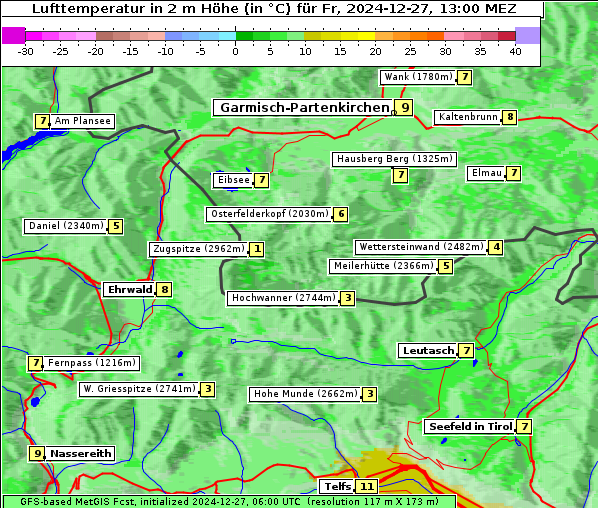 Temperatur, 27. 12. 2024