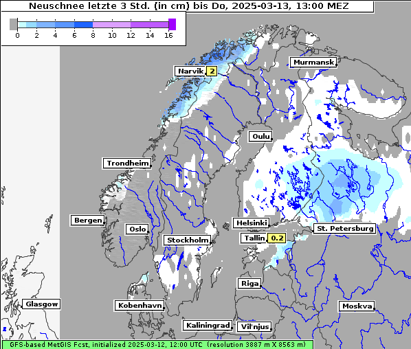 Neuschnee, 13. 3. 2025