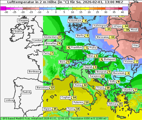 Temperatur, 1. 2. 2026