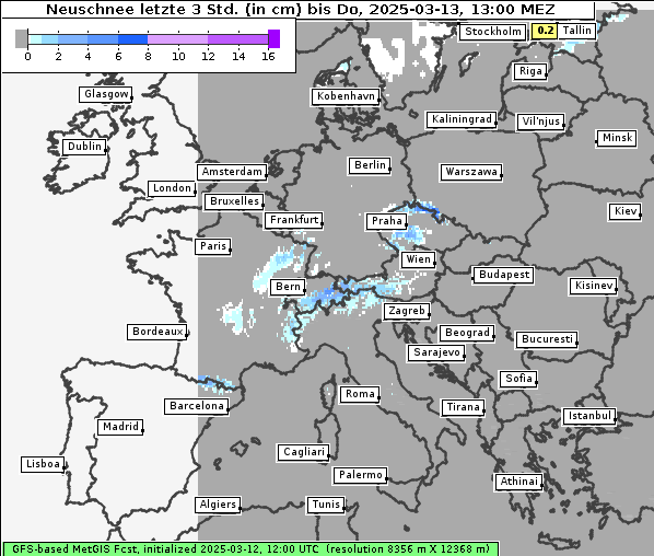 Neuschnee, 13. 3. 2025