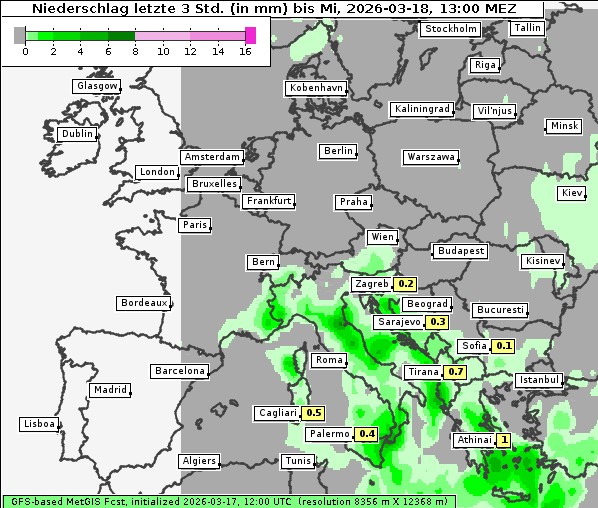 Niederschlag, 18. 3. 2026