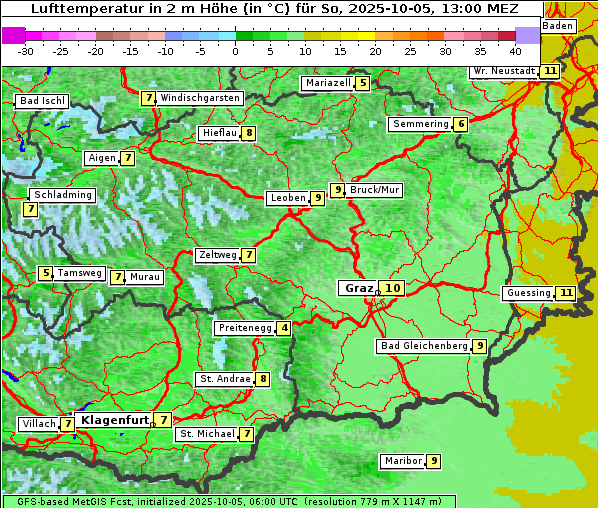 Temperatur, 5. 10. 2025