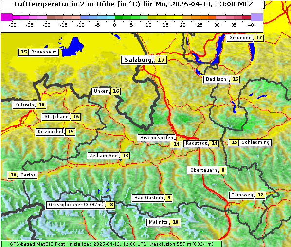 Temperatur, 13. 4. 2026