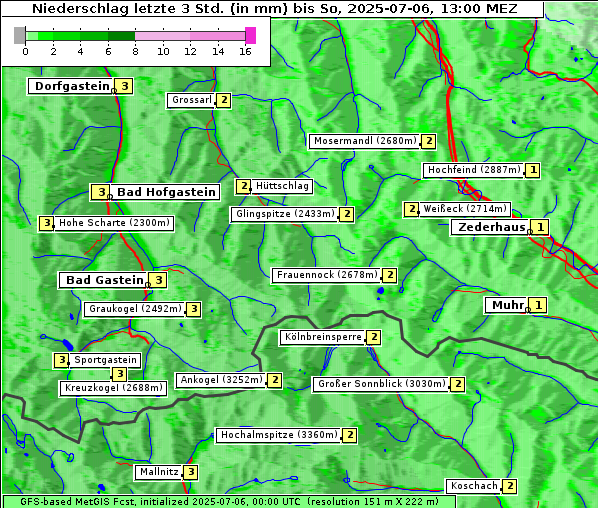 Niederschlag, 6. 7. 2025