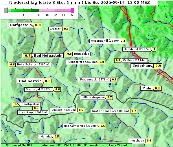 Niederschlag, 14. 9. 2025