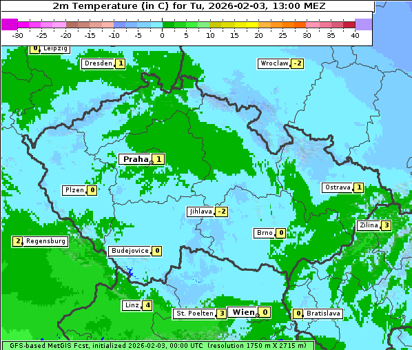 Temperatur, 3. 2. 2026