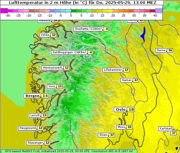 Temperatur, 29. 5. 2025