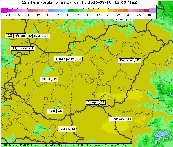 Temperatur, 19. 3. 2026