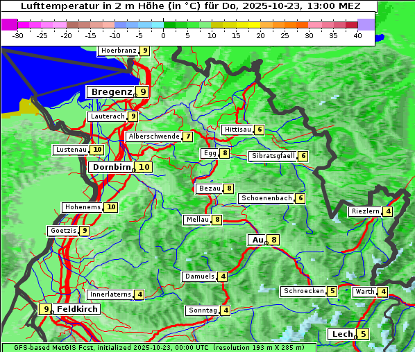 Temperatur, 23. 10. 2025