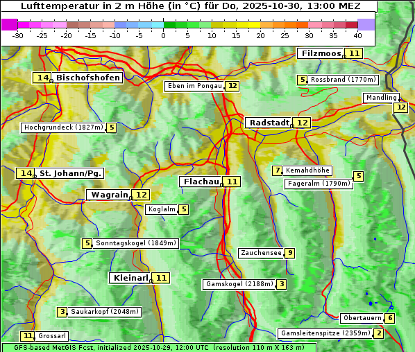Temperatur, 30. 10. 2025