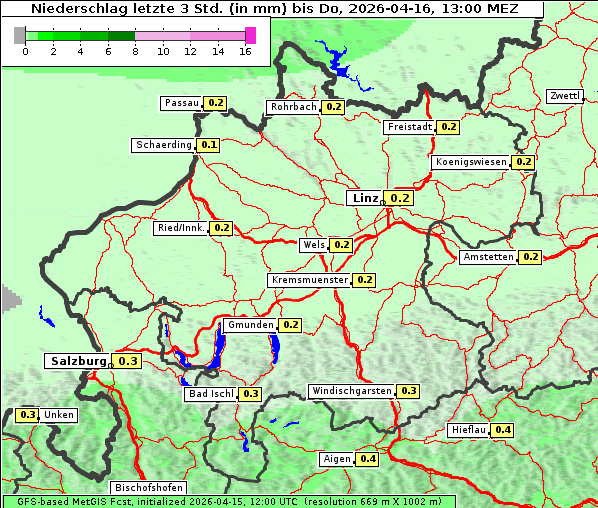 Niederschlag, 16. 4. 2026