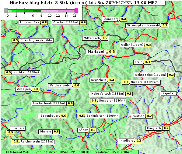 Niederschlag, 22. 12. 2024