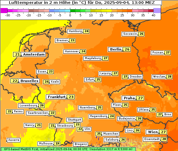 Temperatur, 4. 9. 2025